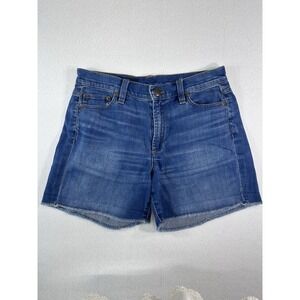J.Crew Indigo Denim Cut Off Shorts Size 24 Blue Stretch Raw Hem Style A1453 SP14